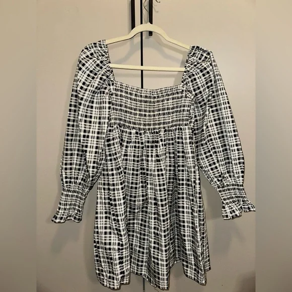 NWT FAITHFULL THE BRAND DELANO Check Print MINI Dress Size US 4 - Picture 4 of 7